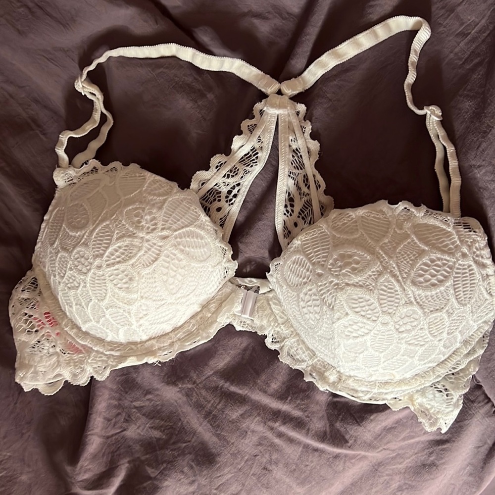 VS Pink white lace festival bra